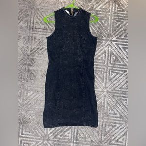Women’s Nicki Minaj Black Stone Washed Sleeveless Denim Dress Size M